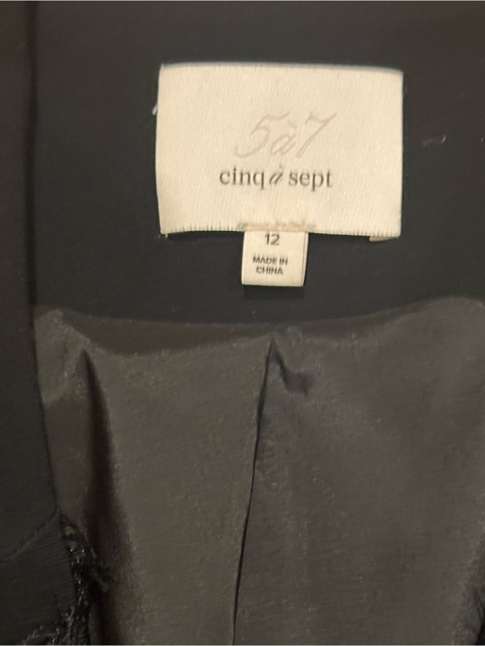 Cinq a Sept Black Asymmetric Lace-Trim Blazer - Picture 5 of 16